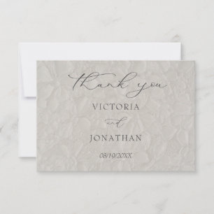 Tarjeta De Agradecimiento Boda floral neutral