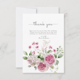 Tarjeta De Agradecimiento Boda floral peonista digital personalizada