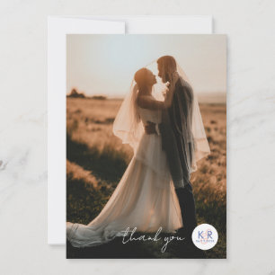 Tarjeta De Agradecimiento Boda floral primaveral minimalista boho
