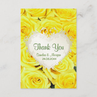Tarjeta De Agradecimiento Boda Floral Rosa Amarilla Gracias
