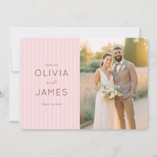 Tarjeta De Agradecimiento Boda floral rosa romántica