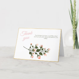 Tarjeta de agradecimiento boda floral rosa Tarjeta