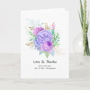 Tarjeta De Agradecimiento Boda Floral Rústica de Primavera
