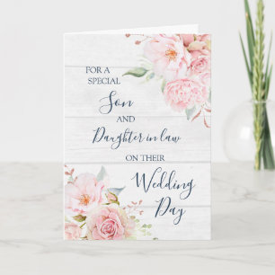 Tarjeta De Agradecimiento Boda Floral Rústica Día de la Boda Hijo Nuera