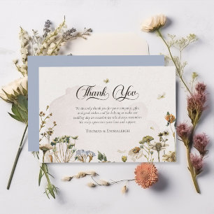 Tarjeta De Agradecimiento Boda Floral Seca de Verano Romántico