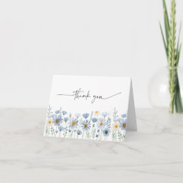 Tarjeta De Agradecimiento Boda floral silvestre de salvia azul polvorienta