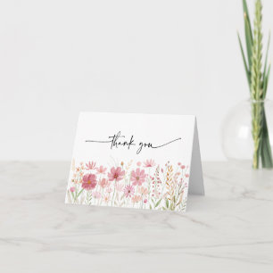 Tarjeta De Agradecimiento Boda floral silvestre otoño de flores de boda