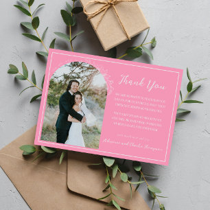 Tarjeta De Agradecimiento Boda Floral Simplicity 1 Rosa Ballet