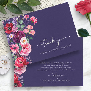 Tarjeta De Agradecimiento Boda floral temperamental