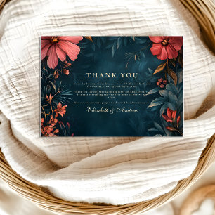 Tarjeta De Agradecimiento Boda floral victoriana temperamental