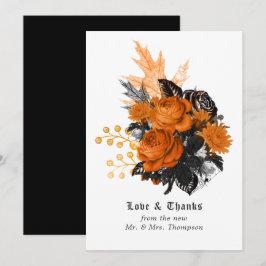Tarjeta De Agradecimiento Boda floral vintage destartalada de Halloween
