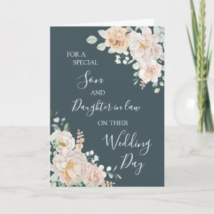 Tarjeta De Agradecimiento Boda Floral Vintage Día de la Boda Hijo Nuera