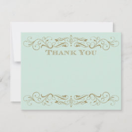 Tarjeta De Agradecimiento Boda floreciente de la Casa de la Moneda y el Oro