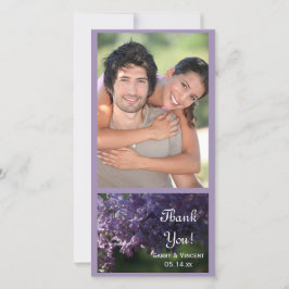Tarjeta De Agradecimiento Boda Flores Lilac Púrpura Gracias