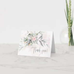 Tarjeta De Agradecimiento Boda   Foliage Rosa Eucalyptus Gracias