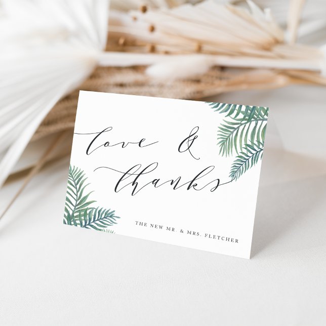 Tarjeta De Agradecimiento Boda Foliage Tropical Gracias (Subido por el creador)