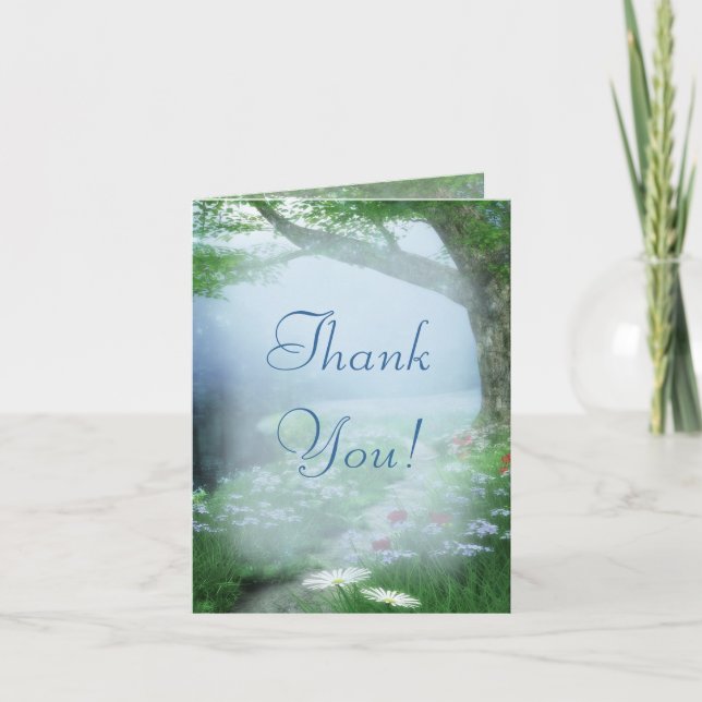 Tarjeta De Agradecimiento Boda forestal encantado gracias (Anverso)