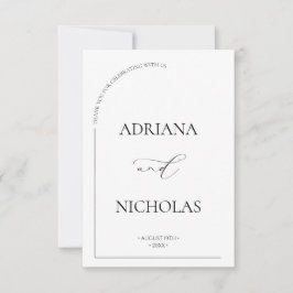 Tarjeta De Agradecimiento Boda Formal Arco Simple