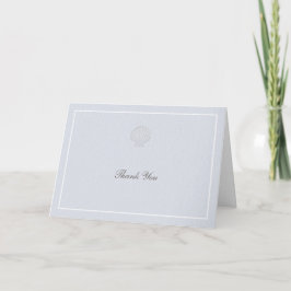 Tarjeta De Agradecimiento Boda Formal Azul Blanco Marítimo Costero