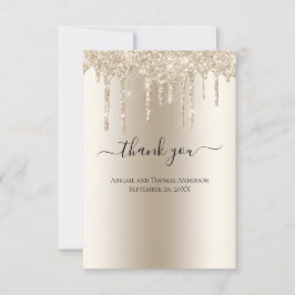 Tarjeta De Agradecimiento Boda Formal con Champagne que Destella Brillo