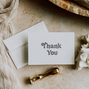 Tarjeta De Agradecimiento Boda Formal Simple Plana