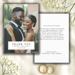 Tarjeta De Agradecimiento Boda Foto afroamericana Gracias