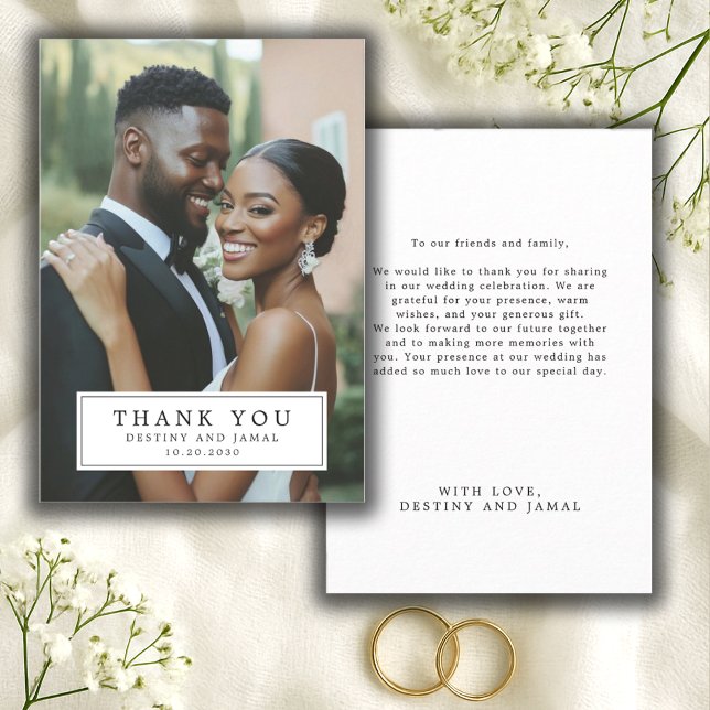 Tarjeta De Agradecimiento Boda Foto afroamericana Gracias (Subido por el creador)