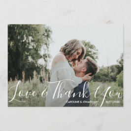 Tarjeta De Agradecimiento Boda Foto Amor y Gracias Bonito Elegante