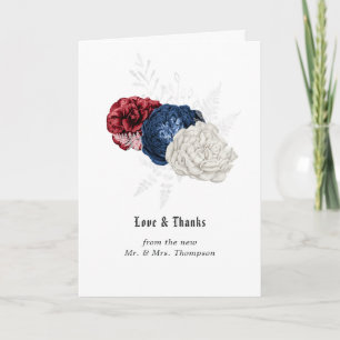 Tarjeta De Agradecimiento Boda Foto del Cuatro de Julio Rojo Blanco y Azul