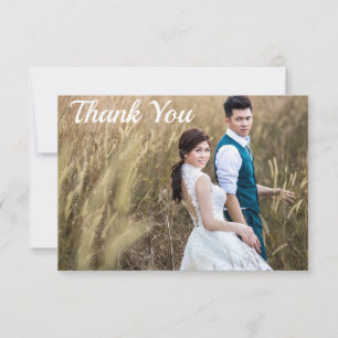 Tarjeta De Agradecimiento Boda Foto Gracias Personalizado De Doble Lado