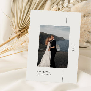 Tarjeta De Agradecimiento Boda Foto Moderna Simple Boho