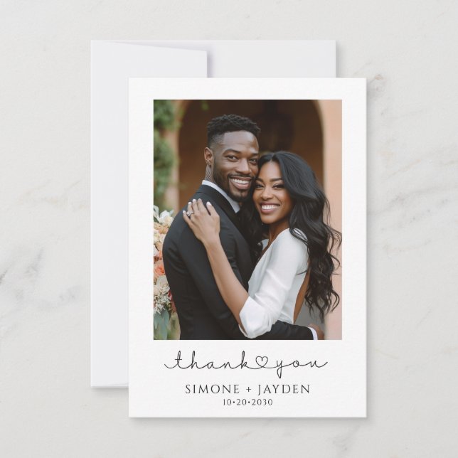 Tarjeta De Agradecimiento Boda fotográfico afroamericano gracias (Anverso)