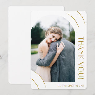 Tarjeta De Agradecimiento Boda fotográfico blanco de moda