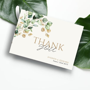 Tarjeta De Agradecimiento Boda fotográfico botánico Eucalyptus Greenery & Go