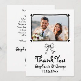 Tarjeta De Agradecimiento Boda fotográfico caprichoso dibujado a mano