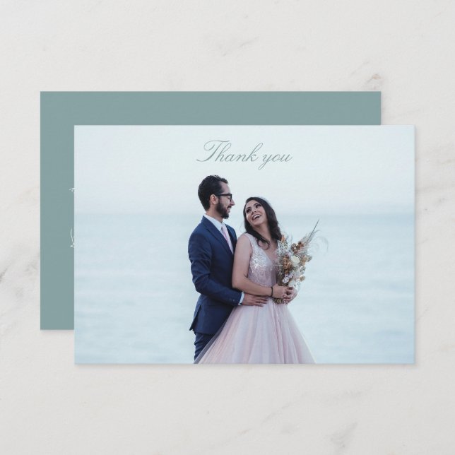 Tarjeta De Agradecimiento Boda fotográfico clásico (Anverso / Reverso)