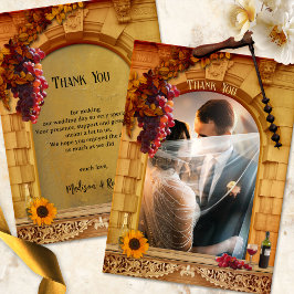 Tarjeta De Agradecimiento Boda fotográfico clásico de viñedos