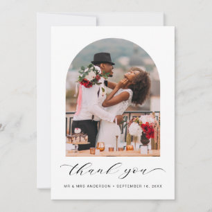 Tarjeta De Agradecimiento Boda fotográfico con arco moderno