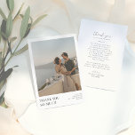Tarjeta De Agradecimiento Boda fotográfico de caligrafía elegante Boho<br><div class="desc">Una tarjeta de agradecimiento para fotos de boho para coincidir con nuestra colección de Bodas de fotografía Boho Elegant Calligraphy Ampersand 2. Este diseño presenta un ambiente sencillo y atemporal, enfocado en las fotos, la caligrafía mínima de los guiones y la tipografía clásica. La parte trasera del diseño presenta un...</div>