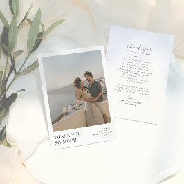 Tarjeta De Agradecimiento Boda fotográfico de caligrafía elegante Boho
