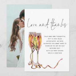 Tarjeta De Agradecimiento Boda fotográfico de champagne flutes