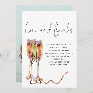 Tarjeta De Agradecimiento Boda fotográfico de champagne flutes