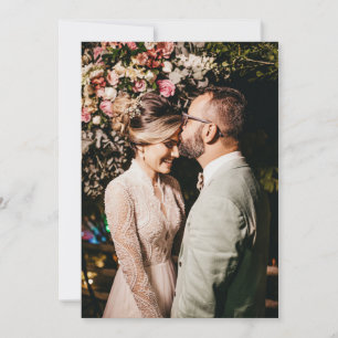 Tarjeta De Agradecimiento Boda fotográfico de encaje rosado con Rosa polvori