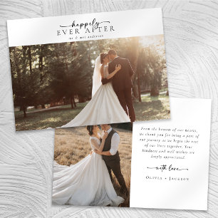 Tarjeta De Agradecimiento Boda fotográfico de escritura de caligrafía románt