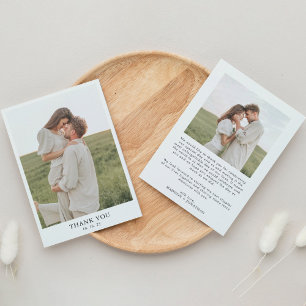 Tarjeta De Agradecimiento Boda fotográfico de estilo minimalista simple 2
