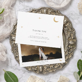 Tarjeta De Agradecimiento Boda fotográfico de estrellas clásicas de la luna