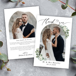 Tarjeta De Agradecimiento Boda fotográfico de Eucalyptus en el Arco Botánico