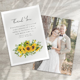 Tarjeta De Agradecimiento Boda fotográfico de girasol