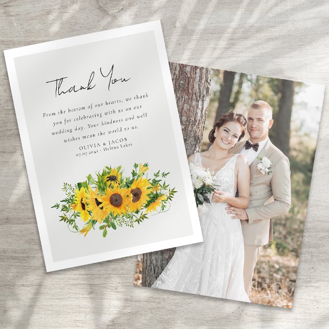 Tarjeta De Agradecimiento Boda fotográfico de girasol (Subido por el creador)