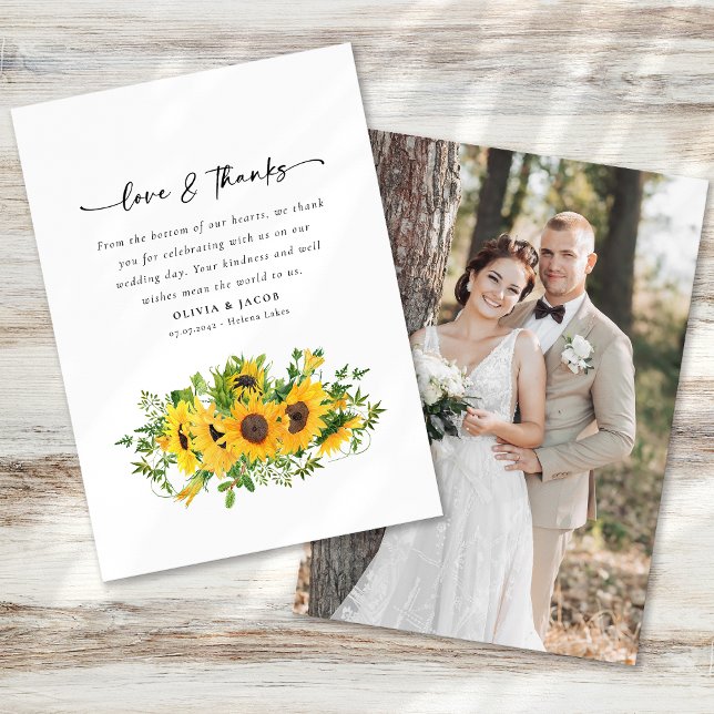 Tarjeta De Agradecimiento Boda fotográfico de girasol (Subido por el creador)